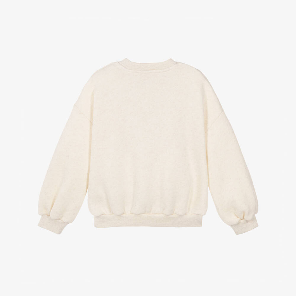 Agatha Ruiz de la Prada-Girls Cream Marl Sweatshirt with Rainbow Heart | Childrensalon