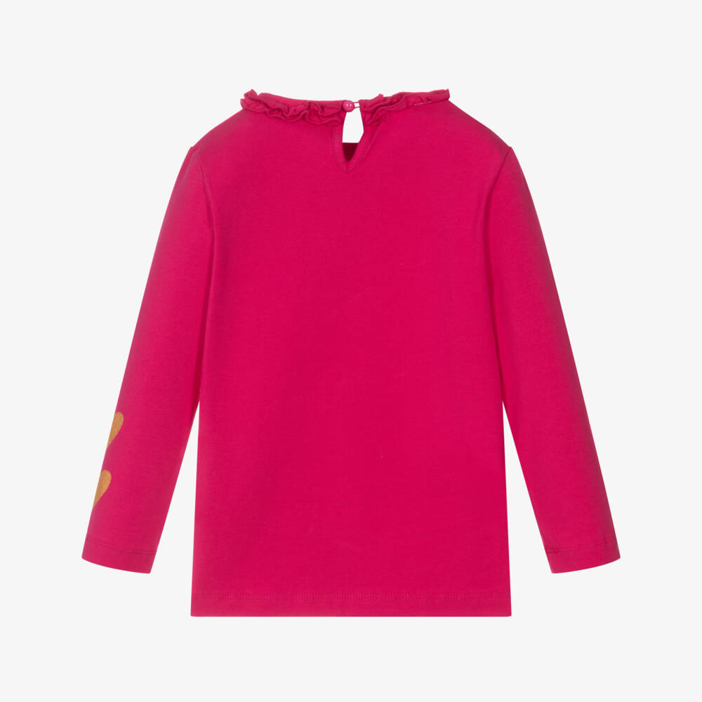 Agatha Ruiz de la Prada-بلوزة قطن لون زهري فيوشيا للبنات  | Childrensalon