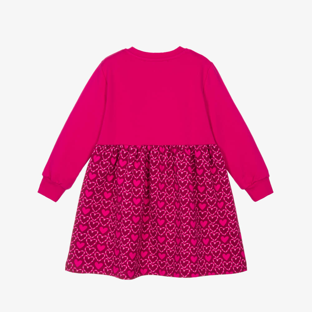 Agatha Ruiz de la Prada-Girls Fuchsia Pink Sequin Heart Dress | Childrensalon