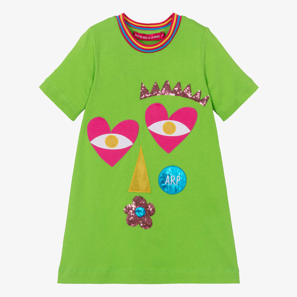 green emerald velvet dress Neon Green Leopard T Shirt Dress – Harlow & Lloyd main image 1