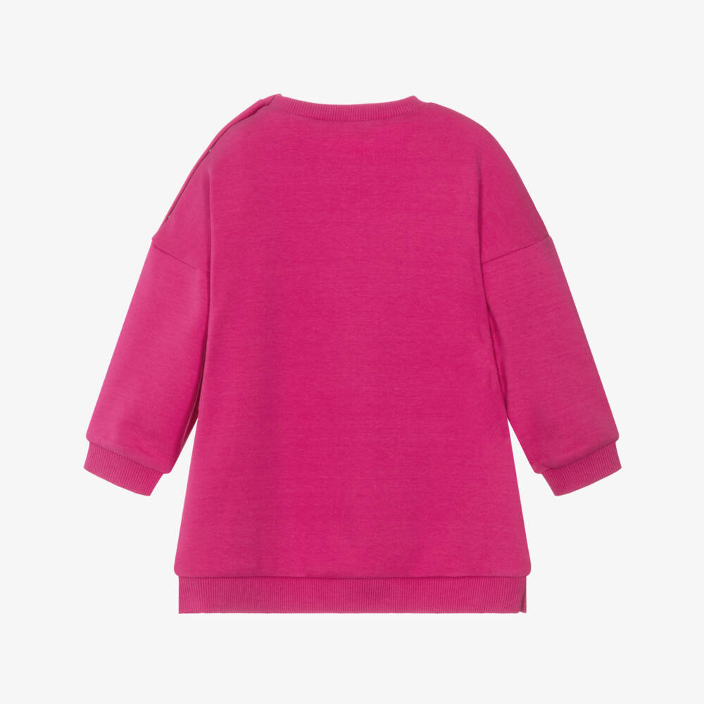 Agatha Ruiz de la Prada-Girls Pink Cotton Jersey Sweatshirt Dress & Tights Set | Childrensalon