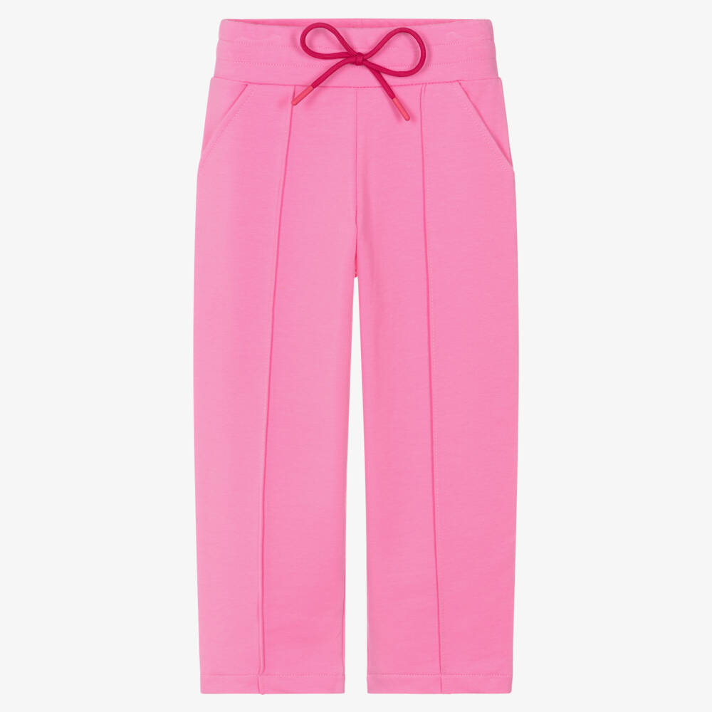 Agatha Ruiz de la Prada-Girls Pink Cotton Joggers with Front Seam | Childrensalon