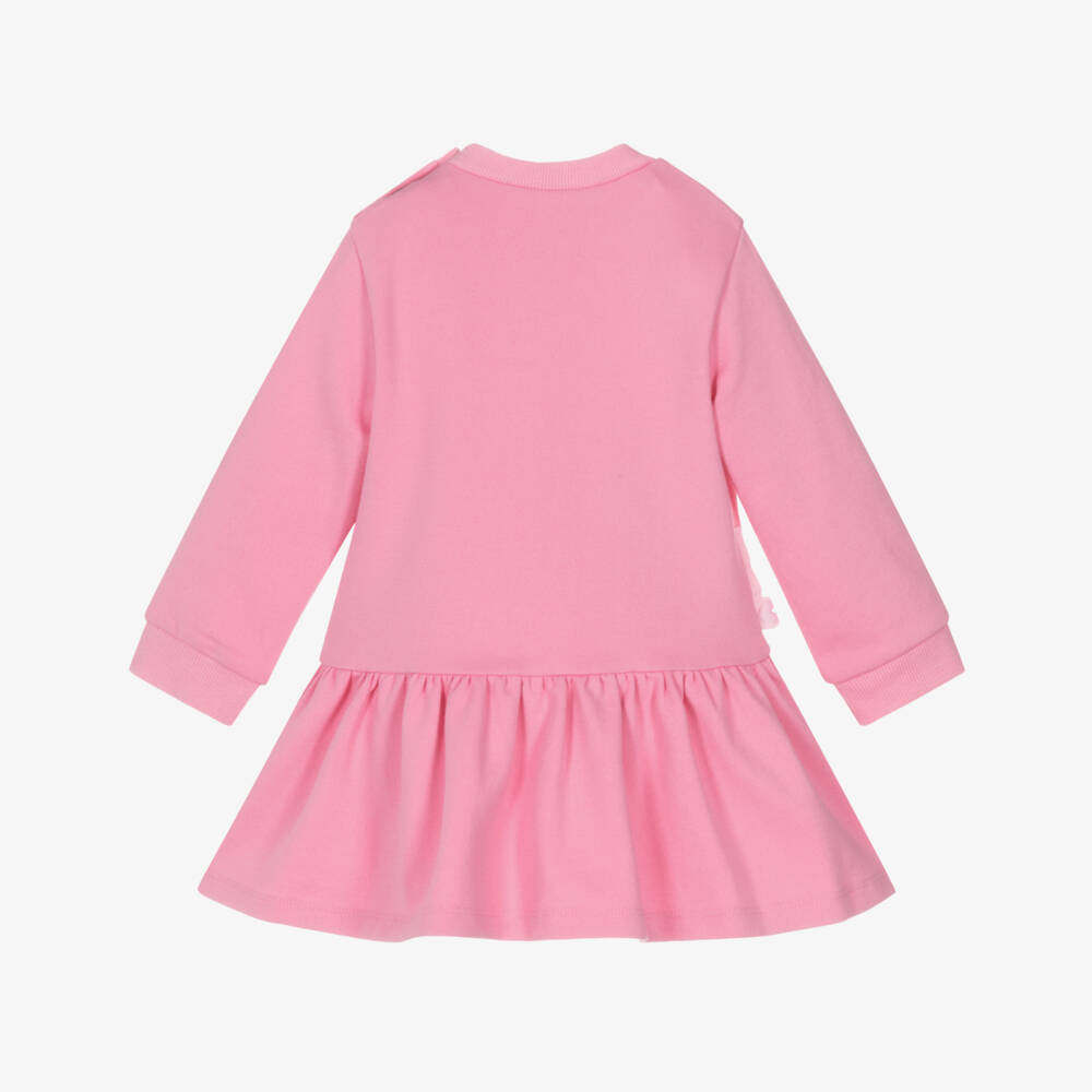 Agatha Ruiz de la Prada-طقم فستان وكولون جيرسي مطرز لون زهري | Childrensalon