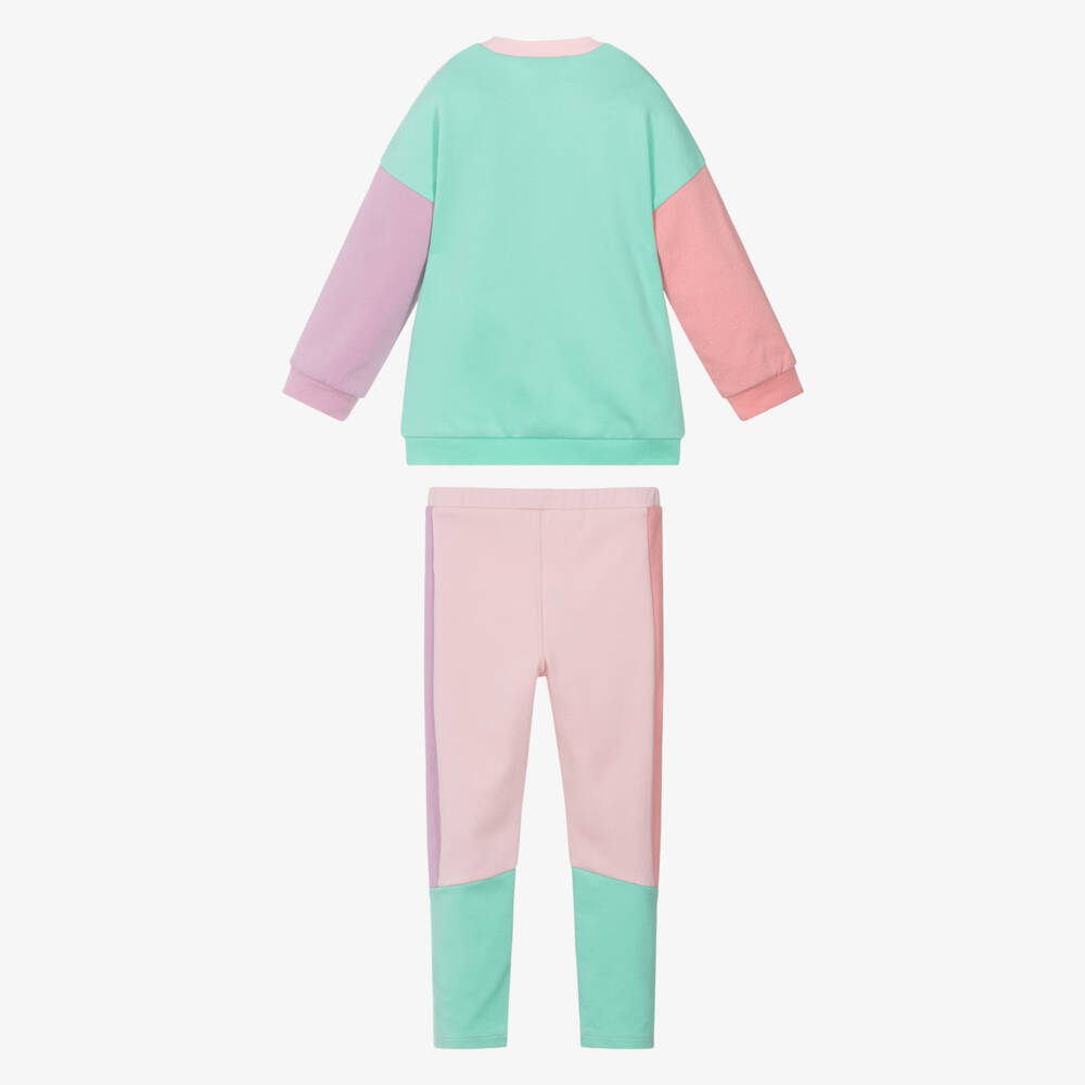 Agatha Ruiz de la Prada-Girls Pink & Green Colourblock Leggings Set | Childrensalon