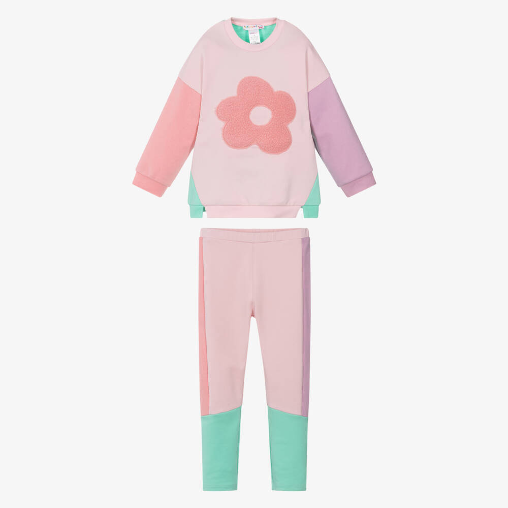 Agatha Ruiz de la Prada-Girls Pink & Green Colourblock Leggings Set | Childrensalon