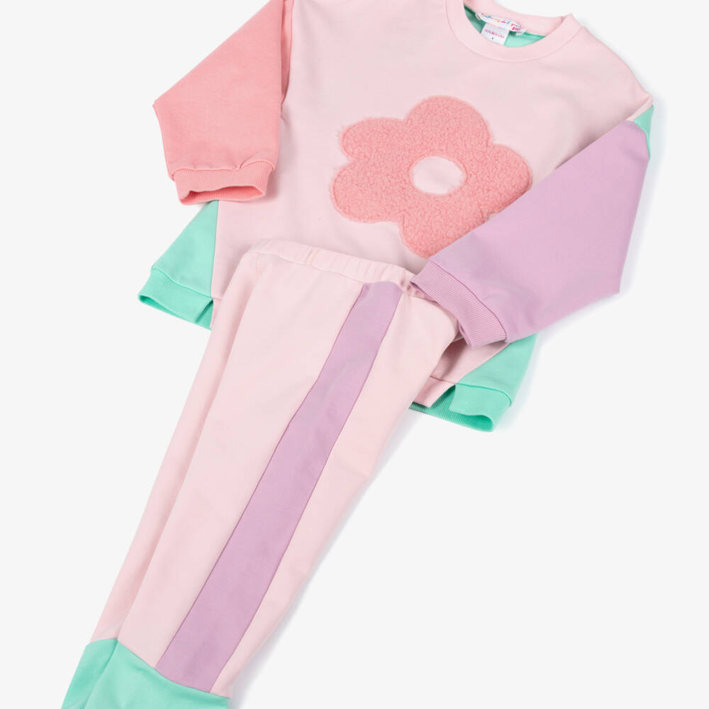 Agatha Ruiz de la Prada-Girls Pink & Green Colourblock Leggings Set | Childrensalon