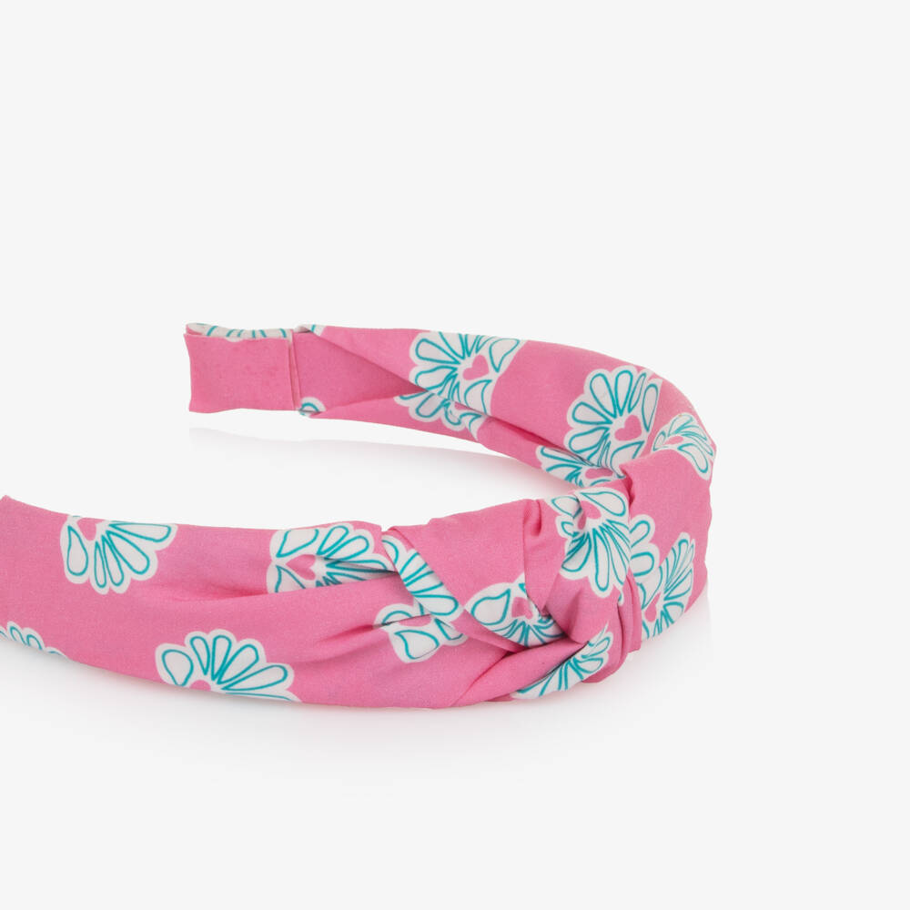 Agatha Ruiz de la Prada-Girls Pink & Green Floral Printed Hairband | Childrensalon