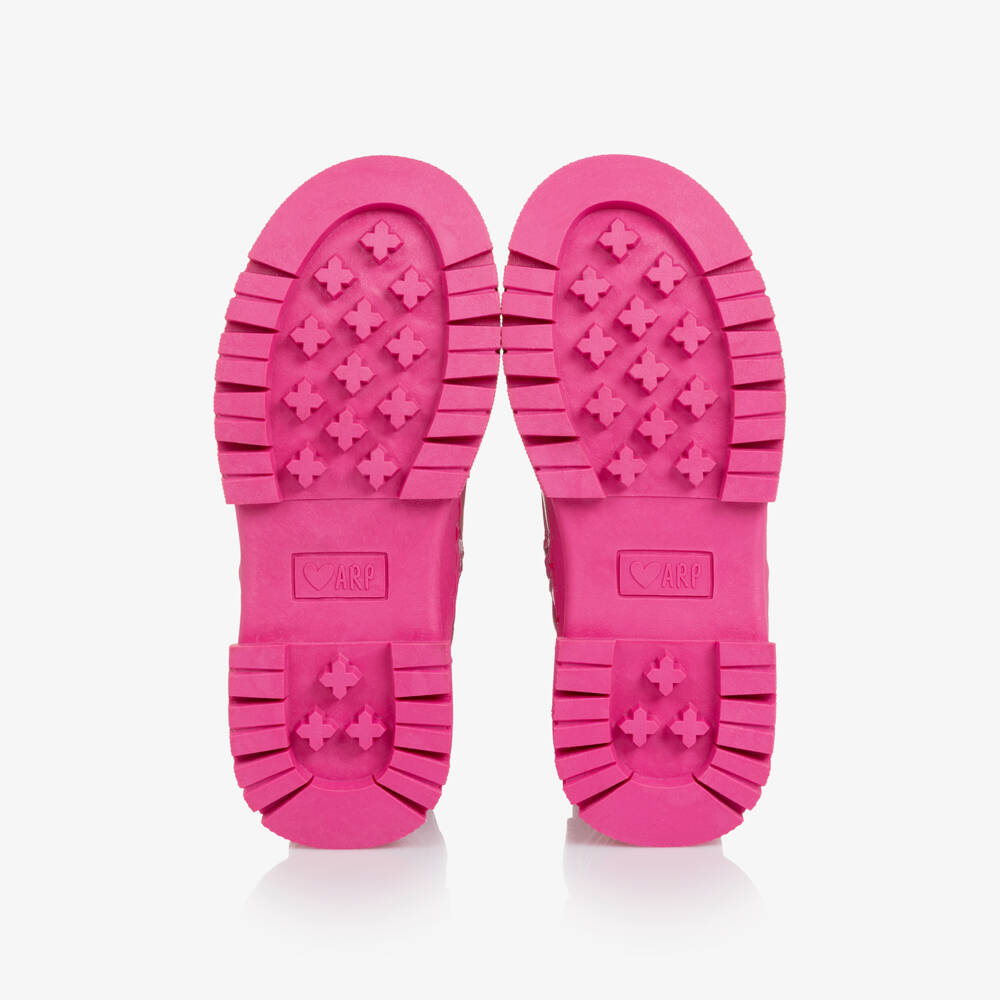 Agatha Ruiz de la Prada-Girls Pink Metallic Boots with Star Design | Childrensalon