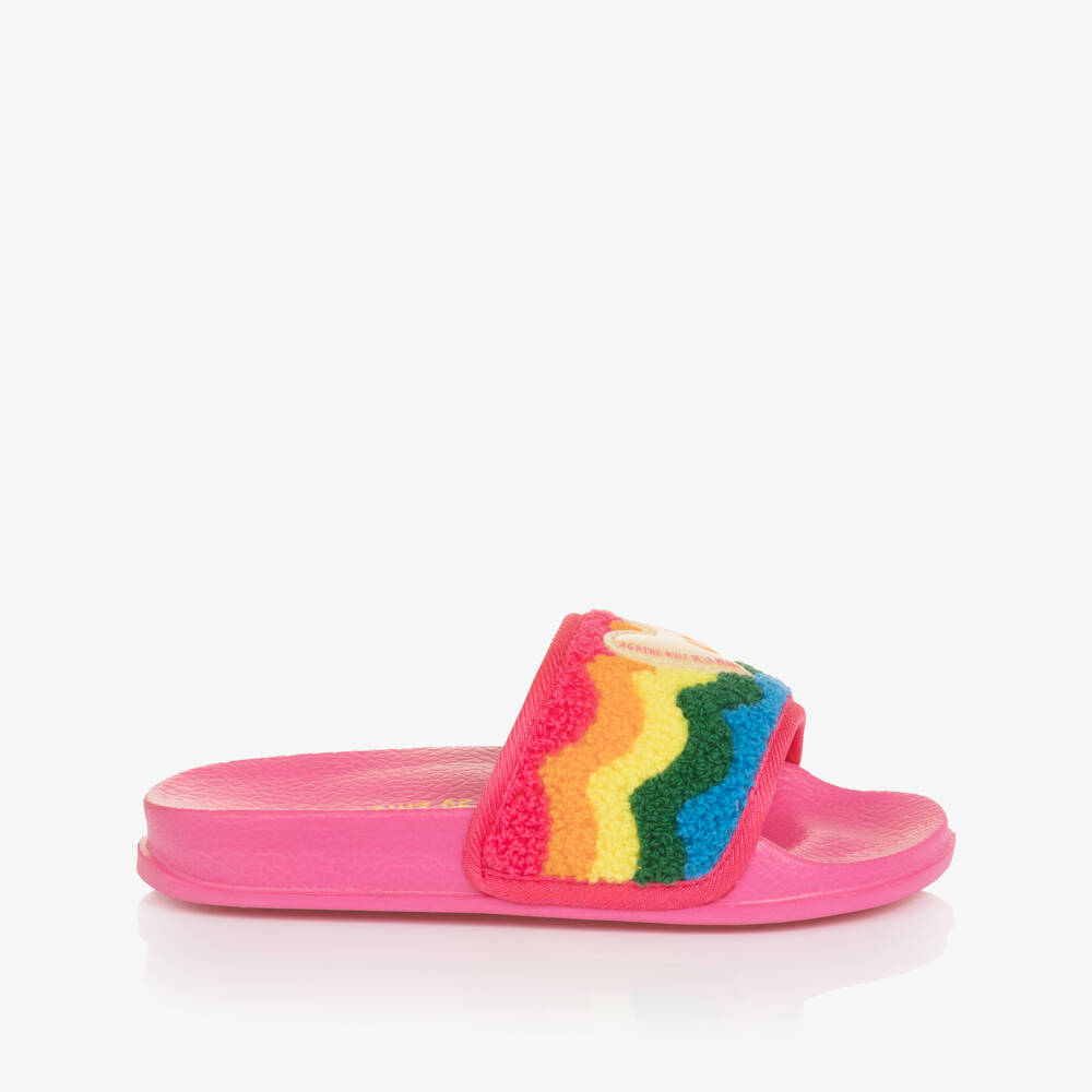 Agatha Ruiz de la Prada-Girls Pink Rainbow & Heart Sliders | Childrensalon