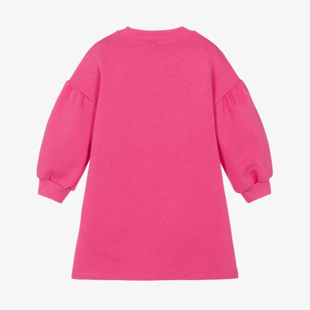 Agatha Ruiz de la Prada-Girls Pink Sweatshirt Dress with Heart Cherries | Childrensalon