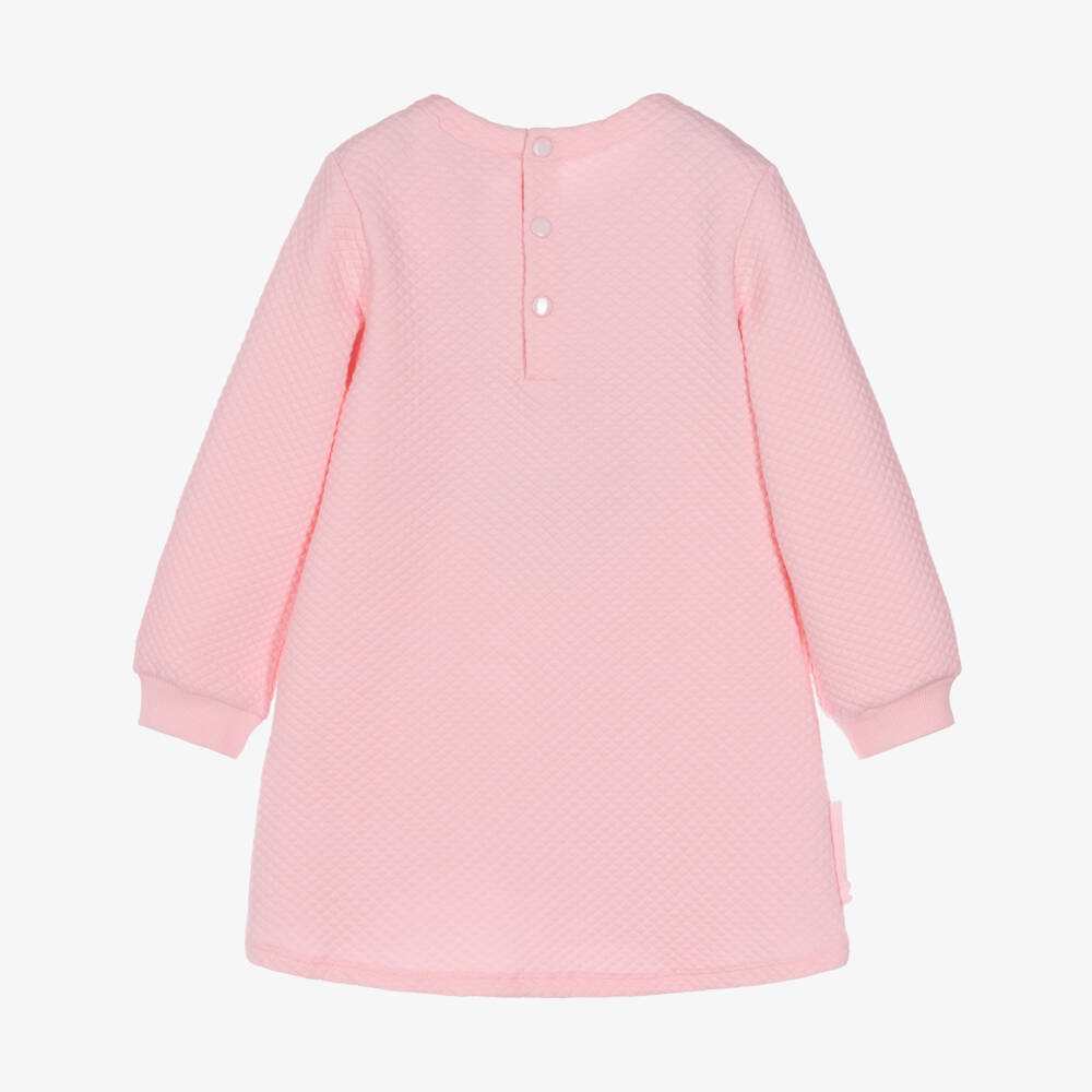 Agatha Ruiz de la Prada-Girls Powder Pink & Cobalt Blue Quilted Jersey Dress Set | Childrensalon