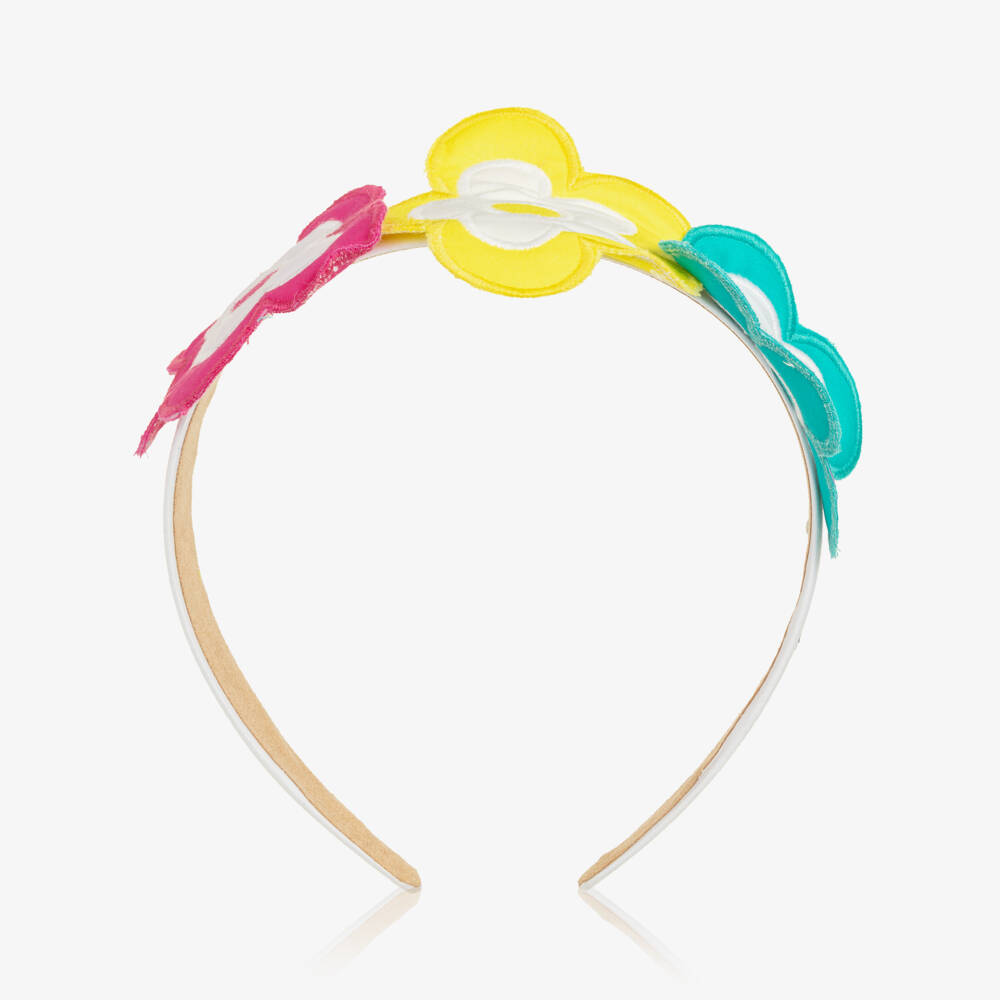 Agatha Ruiz de la Prada-طوق شعر مزين بورود 3D لون أبيض للبنات | Childrensalon