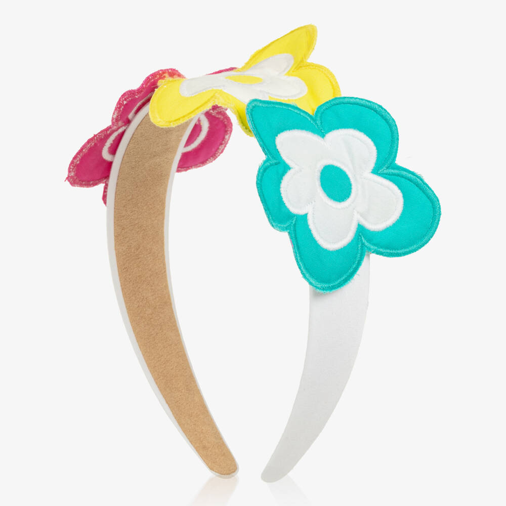 Agatha Ruiz de la Prada-طوق شعر مزين بورود 3D لون أبيض للبنات | Childrensalon