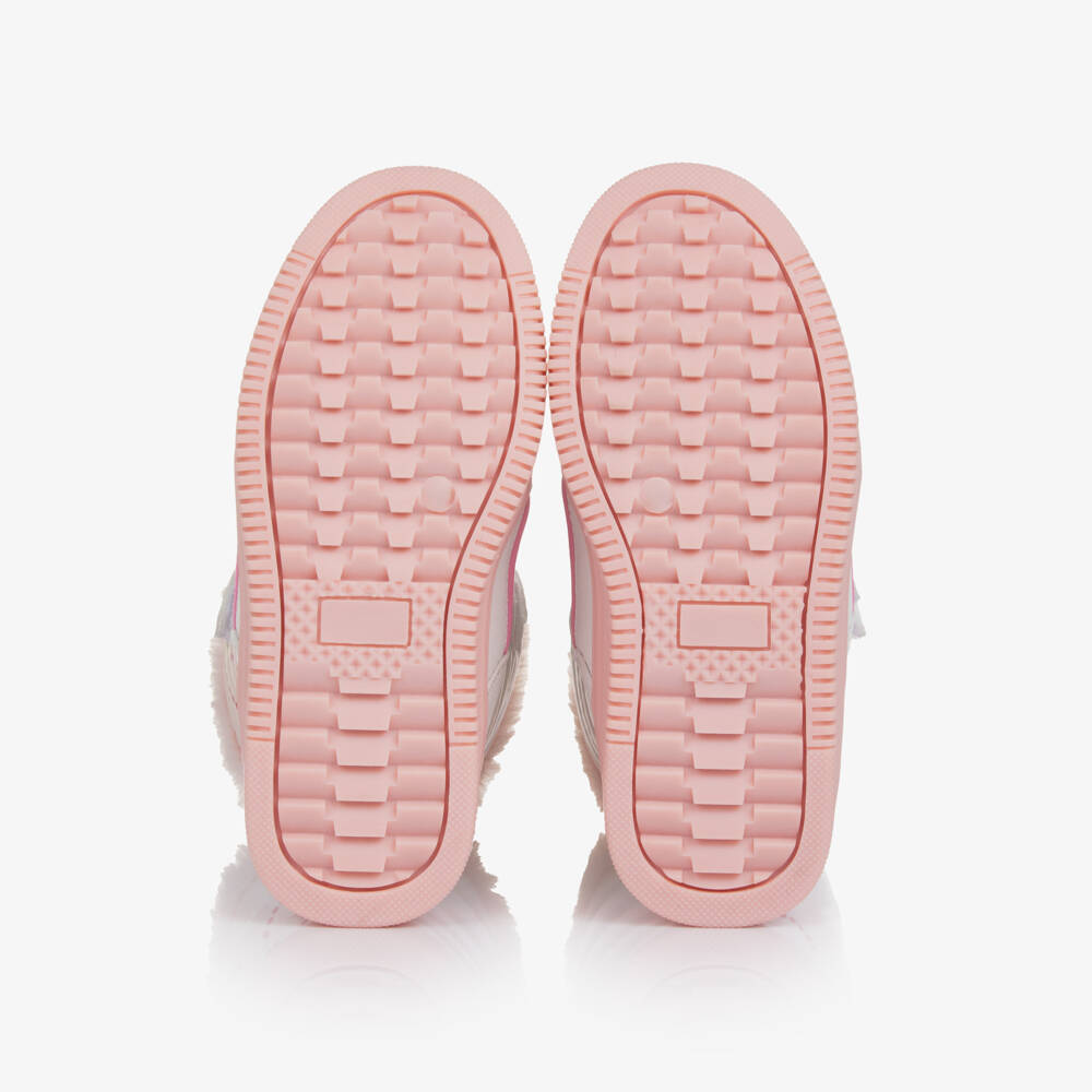 Agatha Ruiz de la Prada-Сноубуты бело-розовые радужные для девочек | Childrensalon