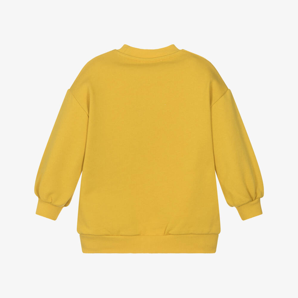 Agatha Ruiz de la Prada-Свитшот желтый хлопковый с цветочным логотипом для девочек | Childrensalon