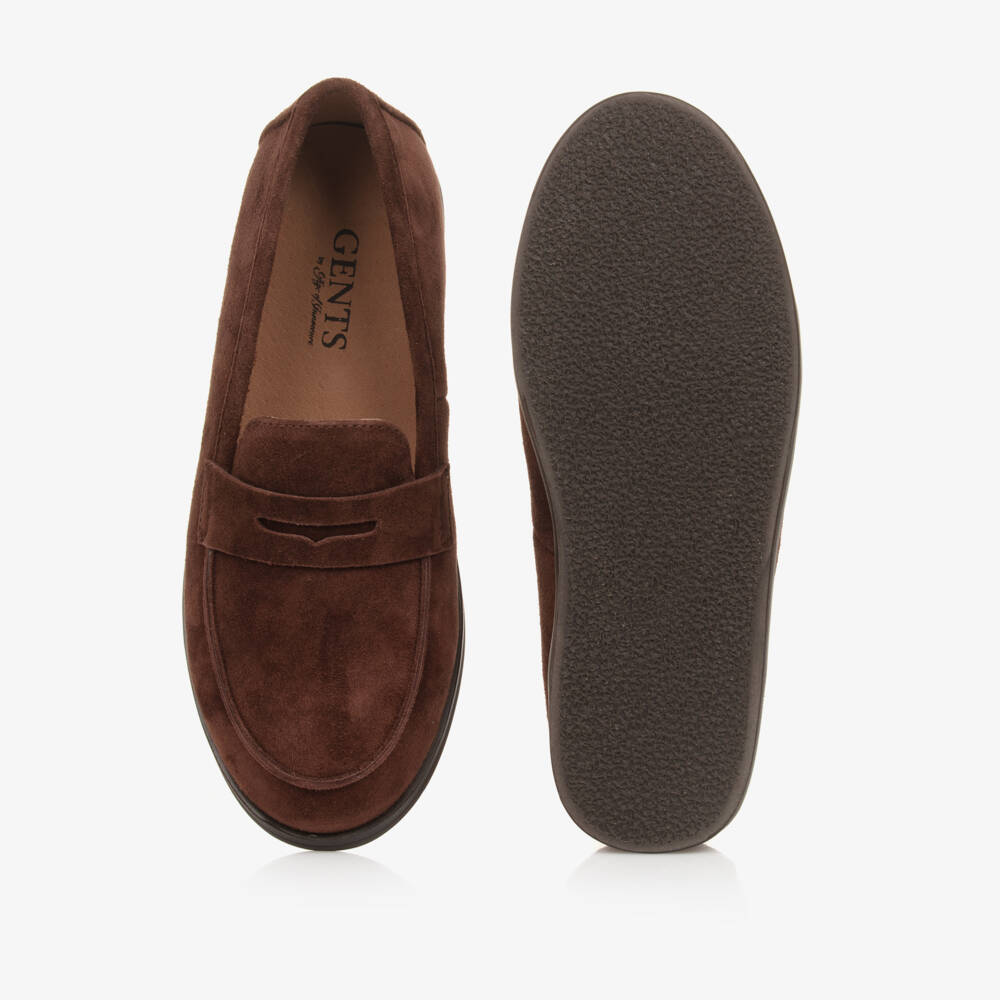 Age of Innocence-Boys Brown Suede Leather Loafers | Childrensalon