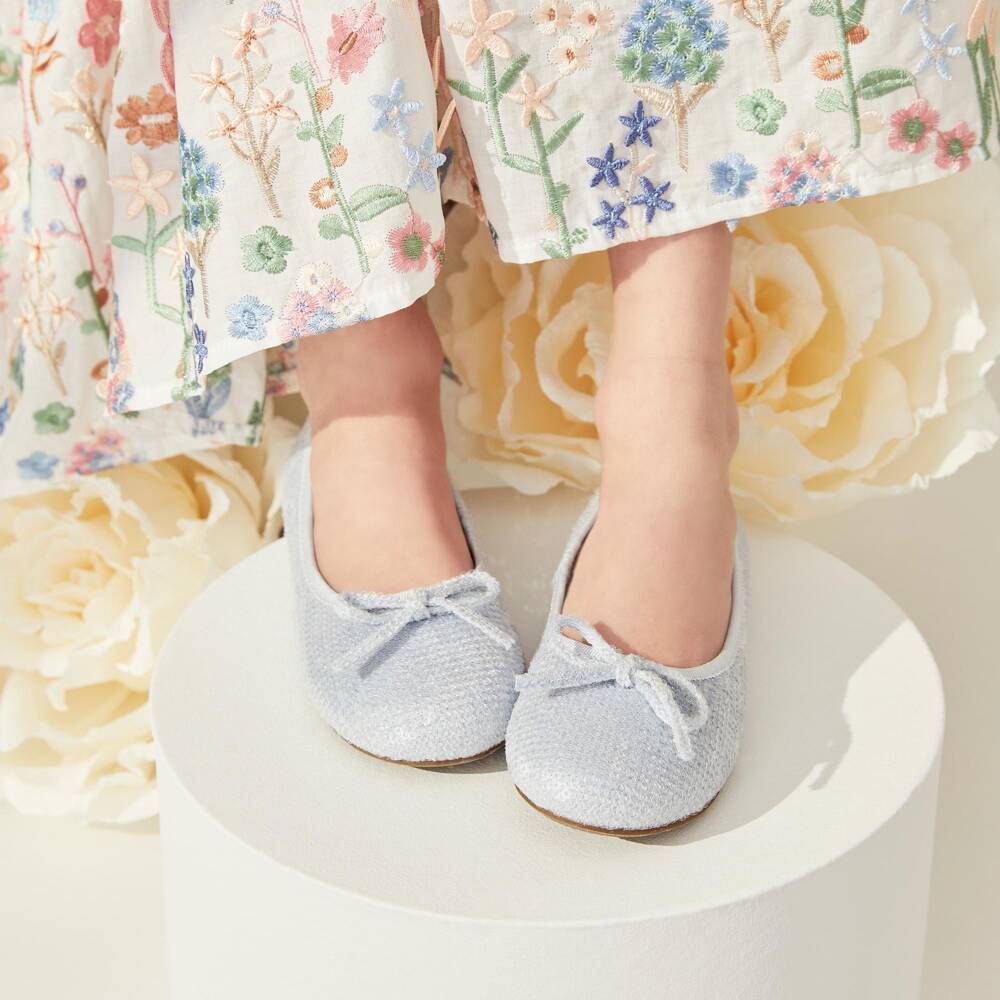 Age of Innocence-Балетки голубые с пайетками для девочек | Childrensalon