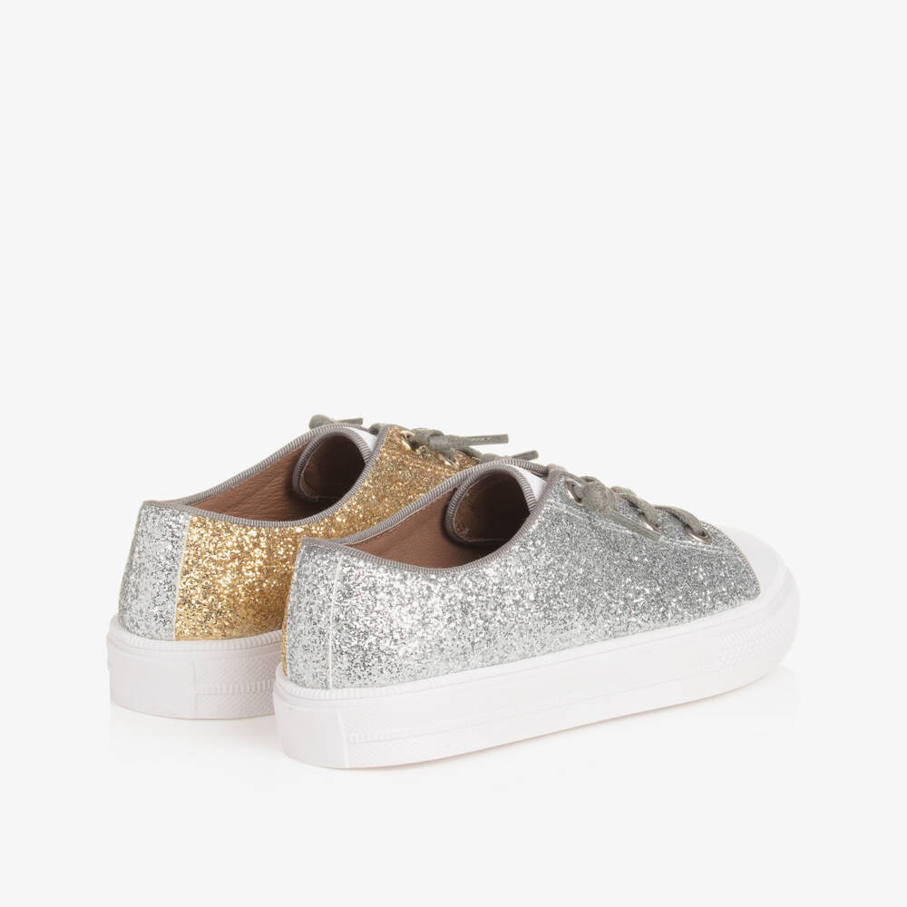 Age of Innocence-Girls Gold & Silver Glitter Trainers | Childrensalon