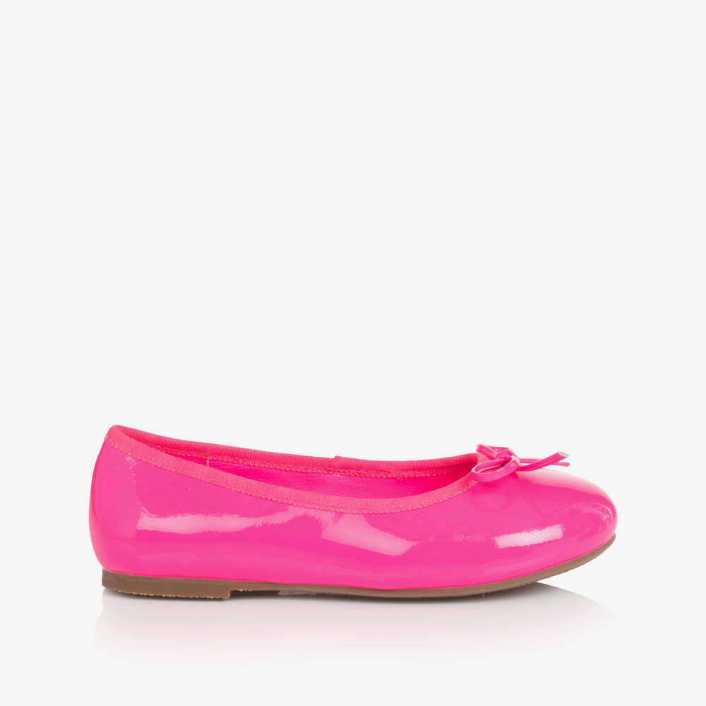 Age of Innocence-Girls Neon Pink Patent Leather Ballerina Pumps | Childrensalon