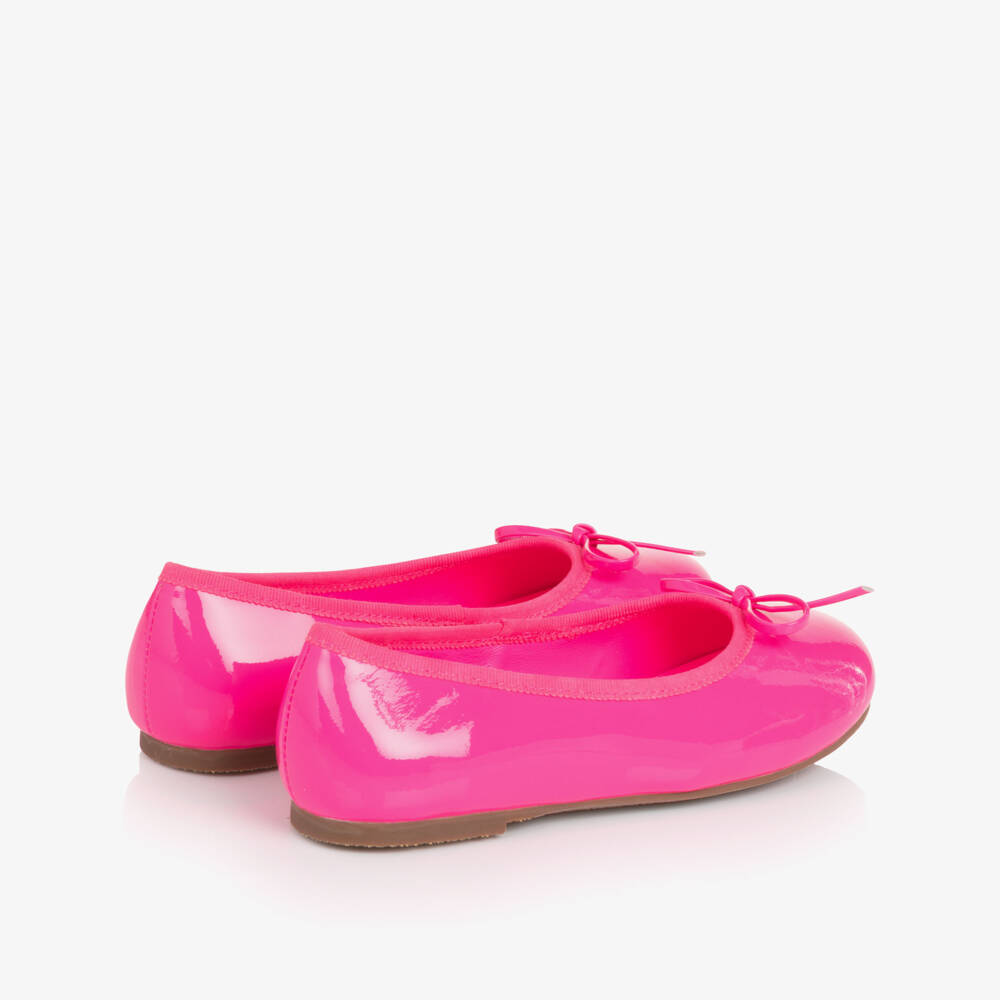 Age of Innocence-Girls Neon Pink Patent Leather Ballerina Pumps | Childrensalon