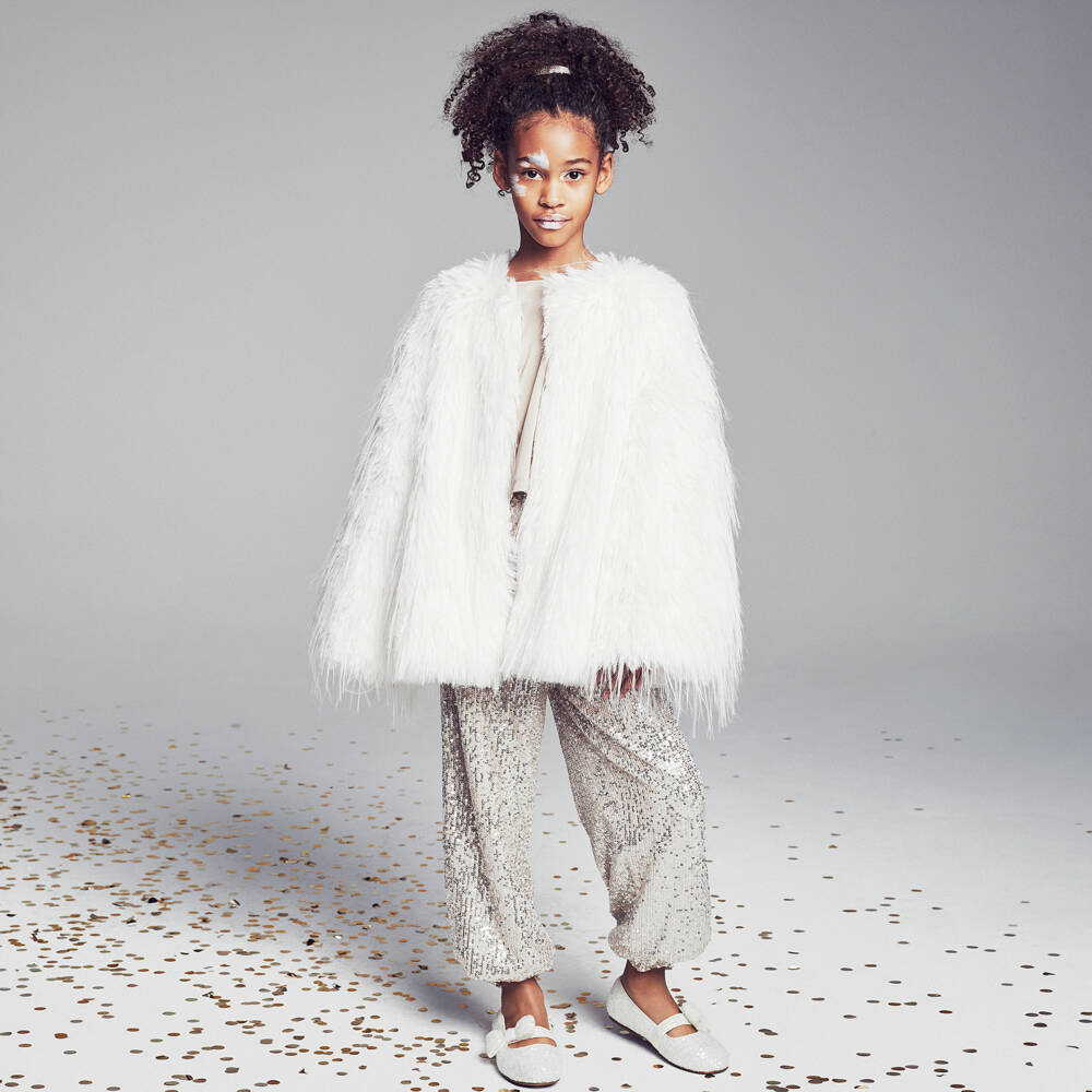 Age of Innocence-Туфли белые с пайетками и бантиками для девочек | Childrensalon