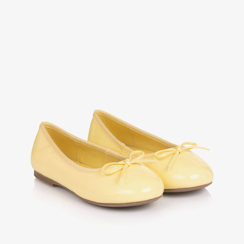 Age of Innocence-Girls Yellow Patent Leather Ballerina Pumps | Childrensalon