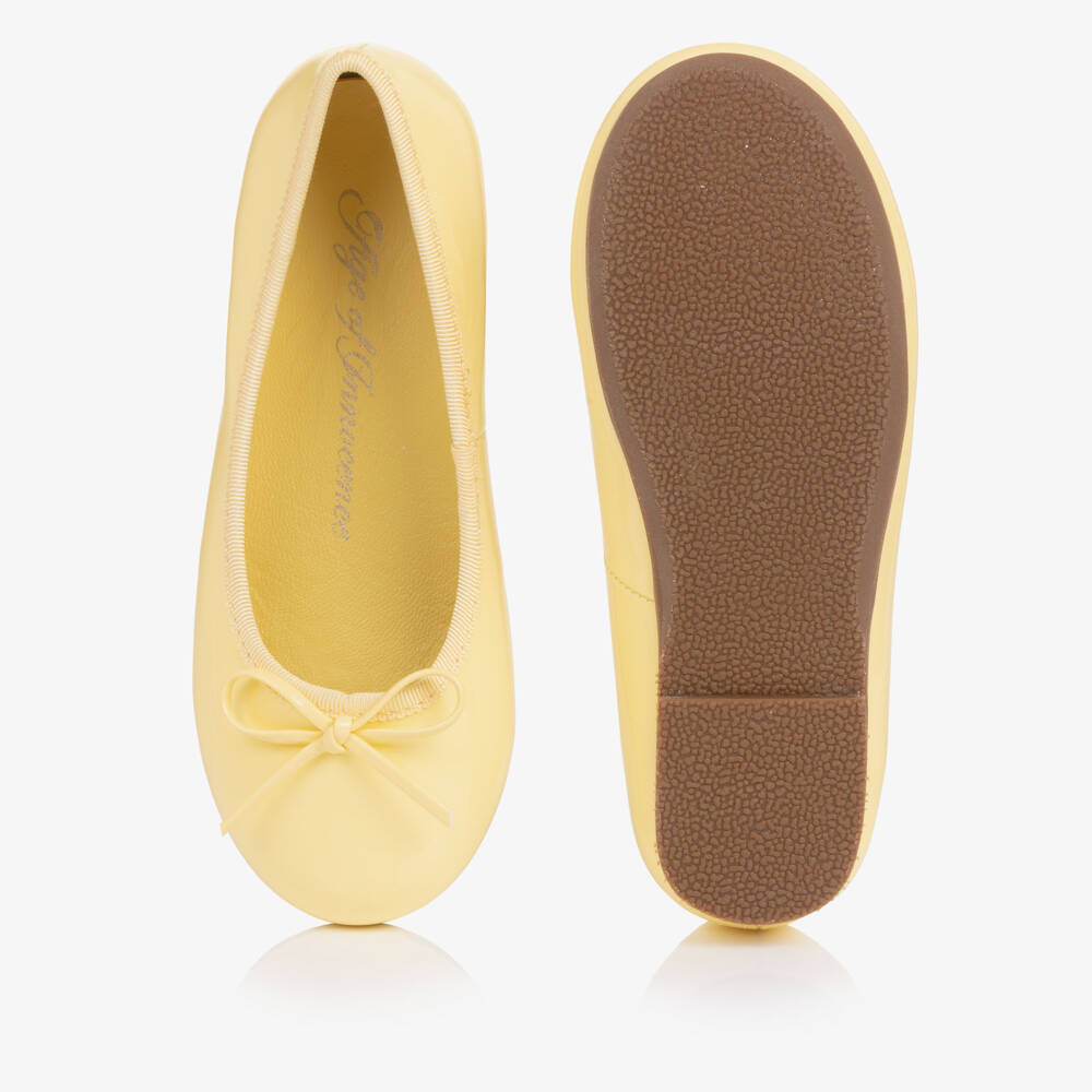 Age of Innocence-Girls Yellow Patent Leather Ballerina Pumps | Childrensalon