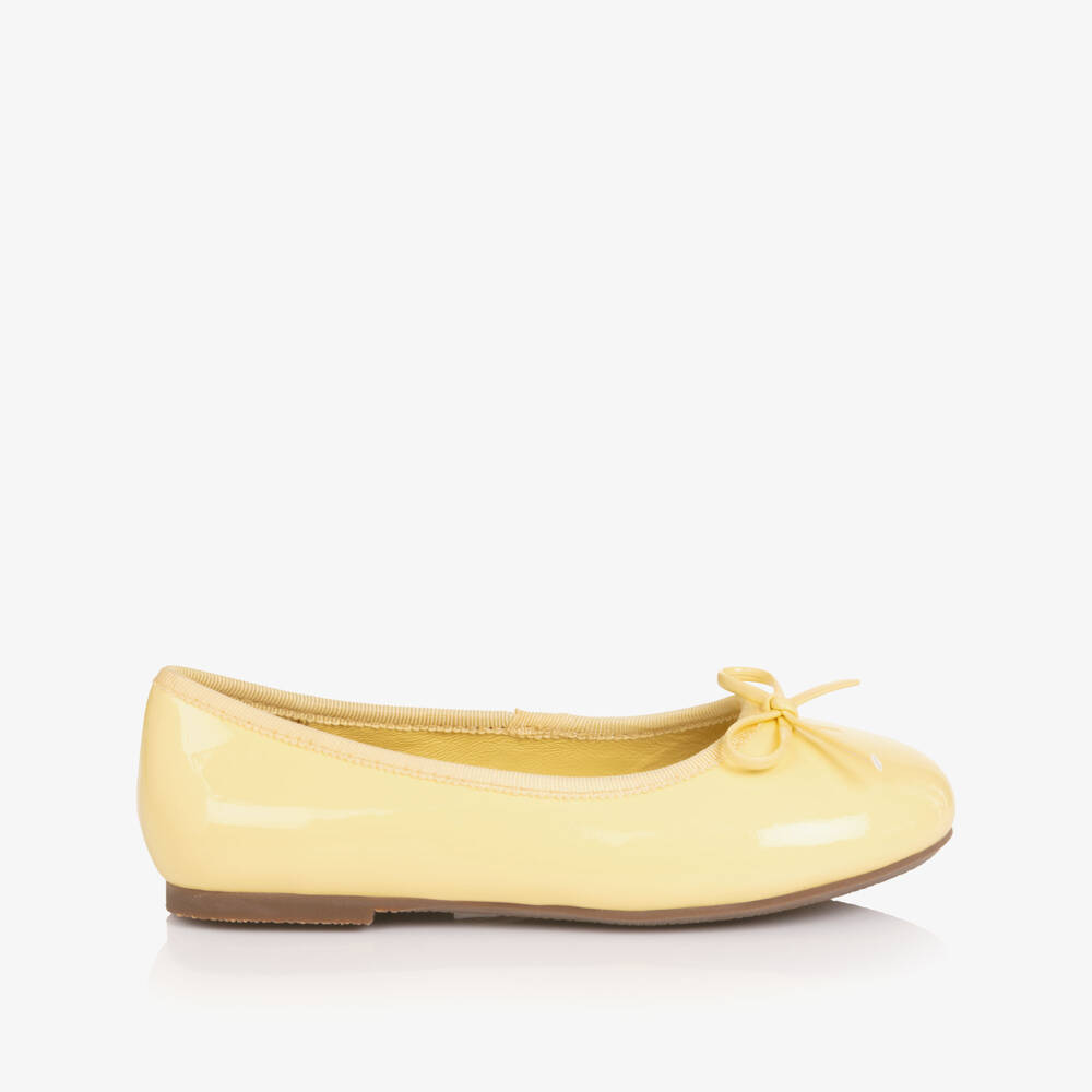 Age of Innocence-Girls Yellow Patent Leather Ballerina Pumps | Childrensalon
