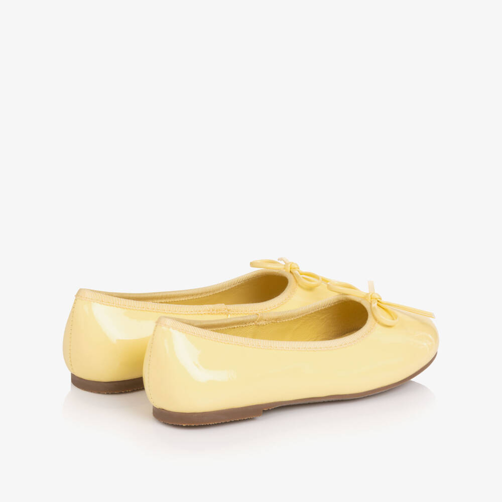 Age of Innocence-Girls Yellow Patent Leather Ballerina Pumps | Childrensalon