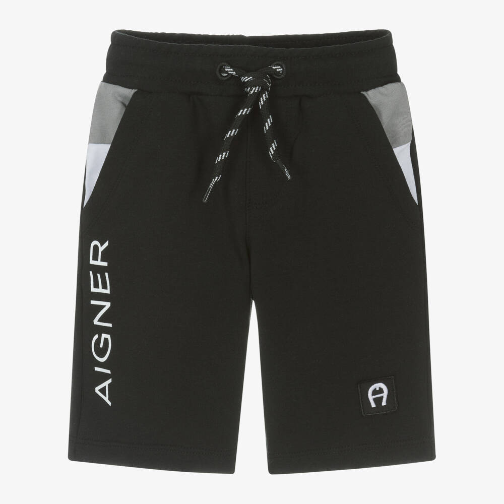 AIGNER-Baby Boys Black Cotton Shorts | Childrensalon