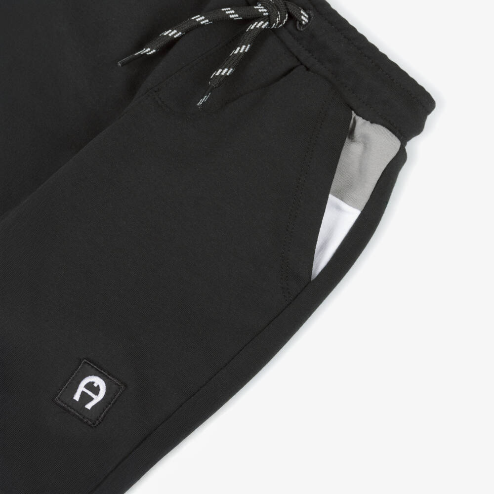 AIGNER-Baby Boys Black Cotton Shorts | Childrensalon