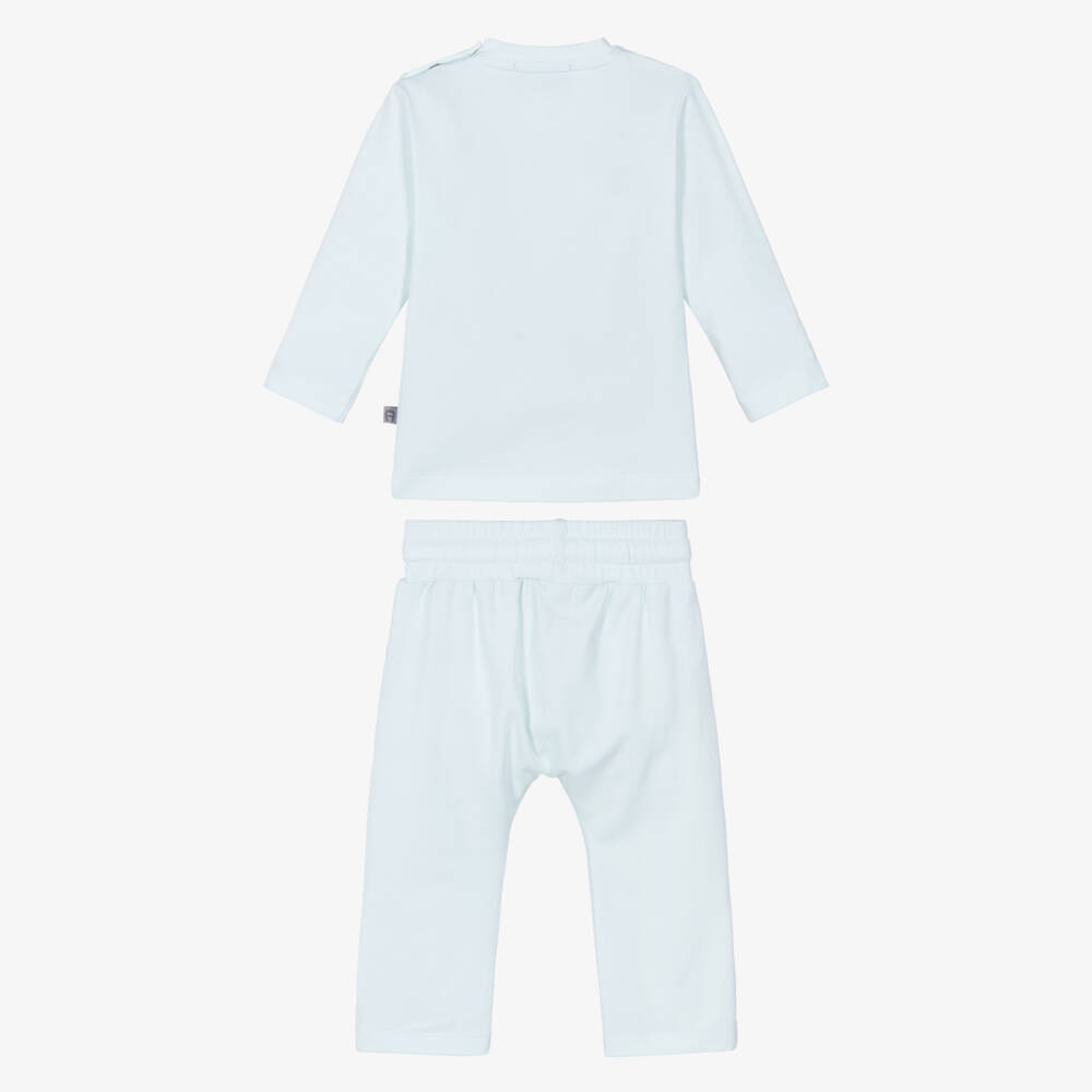 AIGNER-Baby Boys Blue Pima Cotton Jersey Trouser Set | Childrensalon