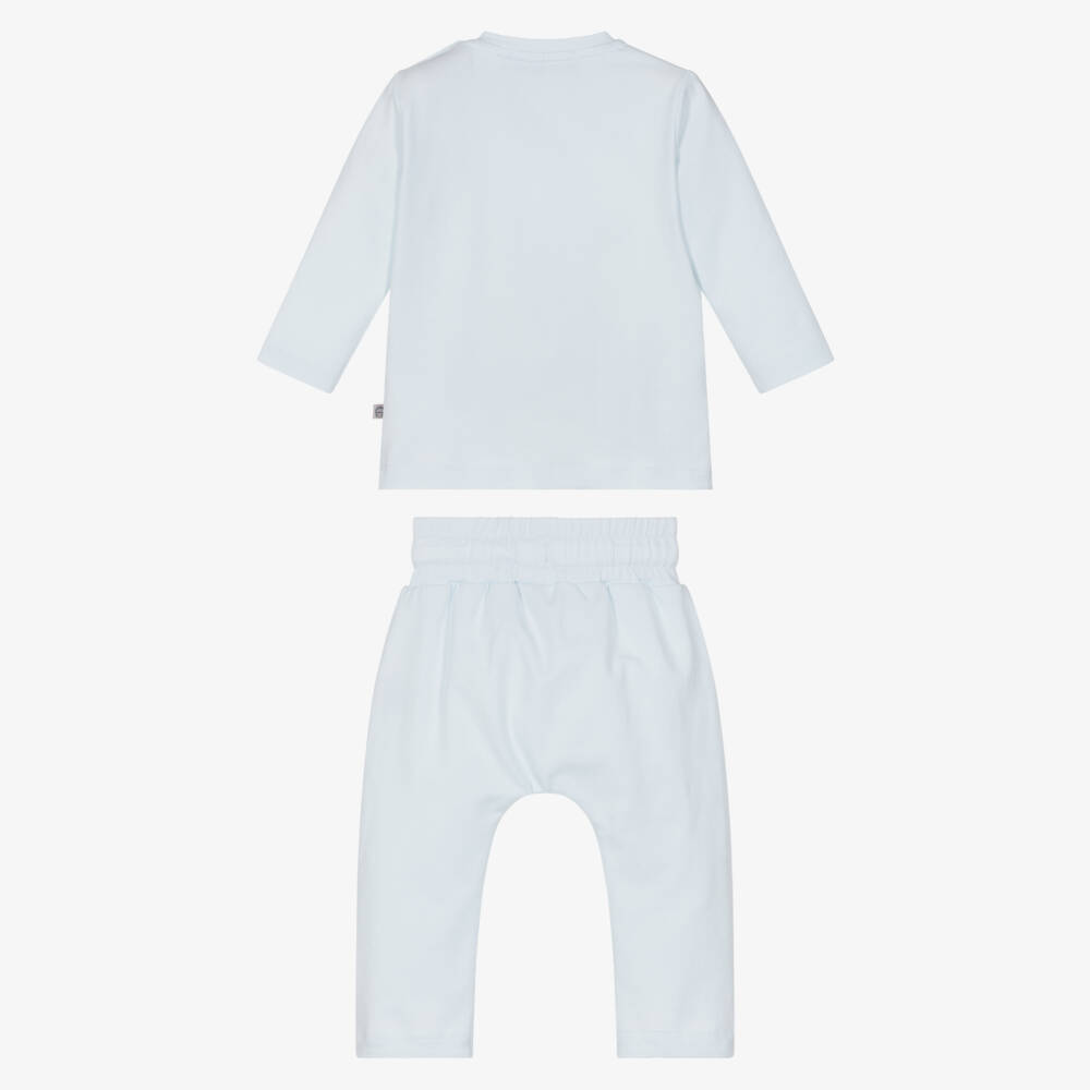AIGNER-Baby Boys Blue Pima Cotton Jersey Trouser Set | Childrensalon