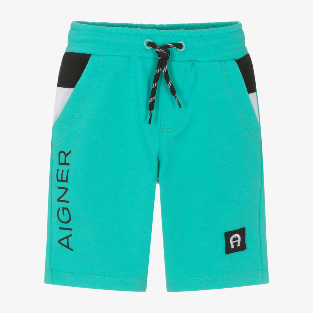 AIGNER-Baby Boys Green Cotton Shorts | Childrensalon