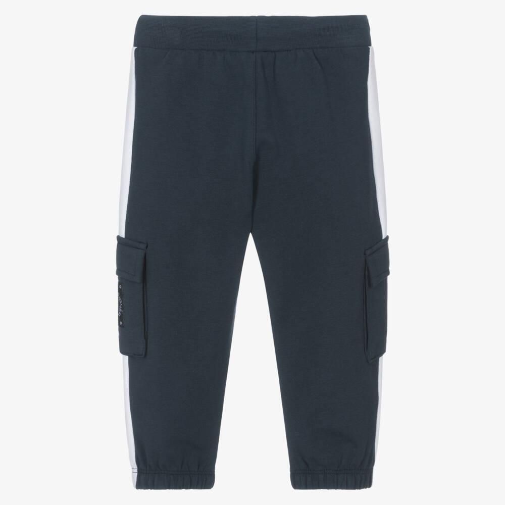 AIGNER-Baby Boys Navy Blue Cotton Cargo Joggers | Childrensalon