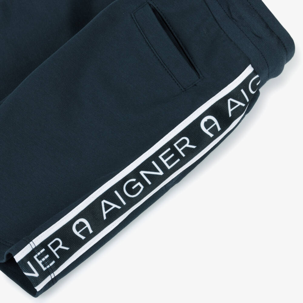AIGNER-Baby Boys Navy Blue Cotton Shorts | Childrensalon