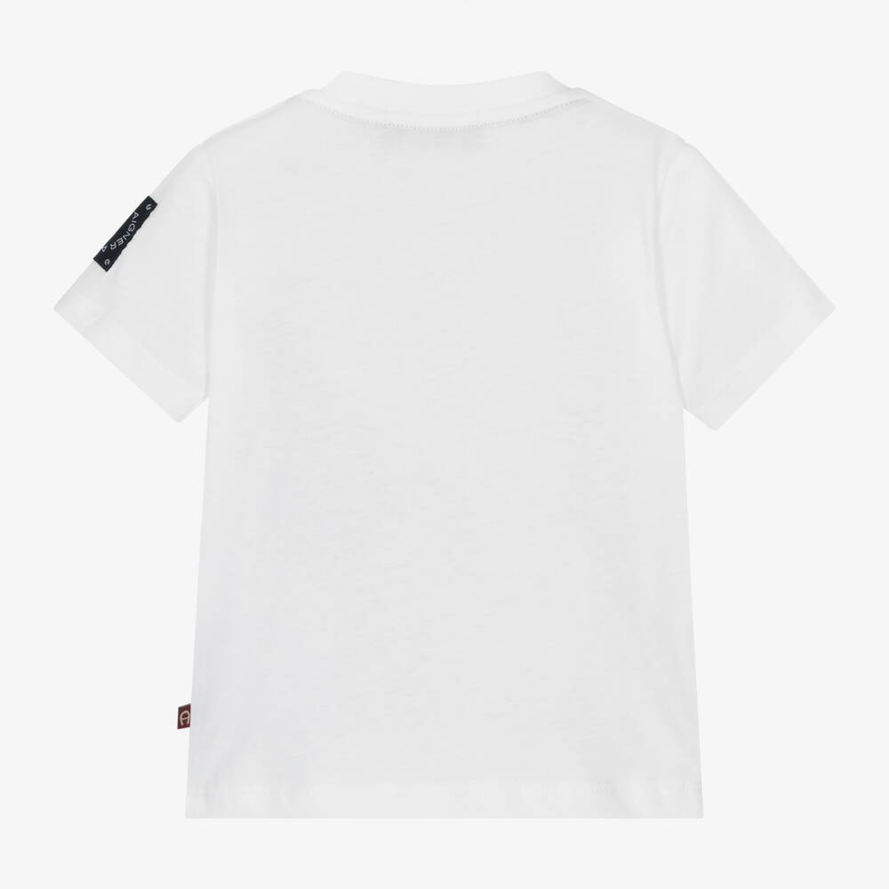 AIGNER-Baby Boys White Cotton T-Shirt With Horseshoe | Childrensalon