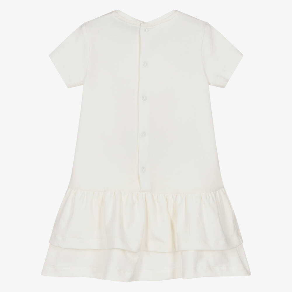 AIGNER-Baby Girls Ivory Butterfly Print Cotton Jersey Dress | Childrensalon