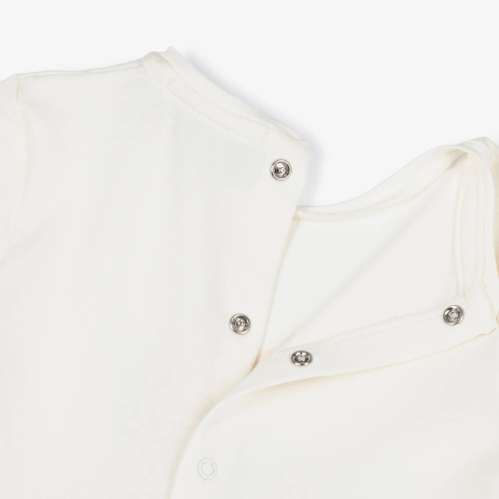 AIGNER-Baby Girls Ivory Butterfly Print Cotton Jersey Dress | Childrensalon