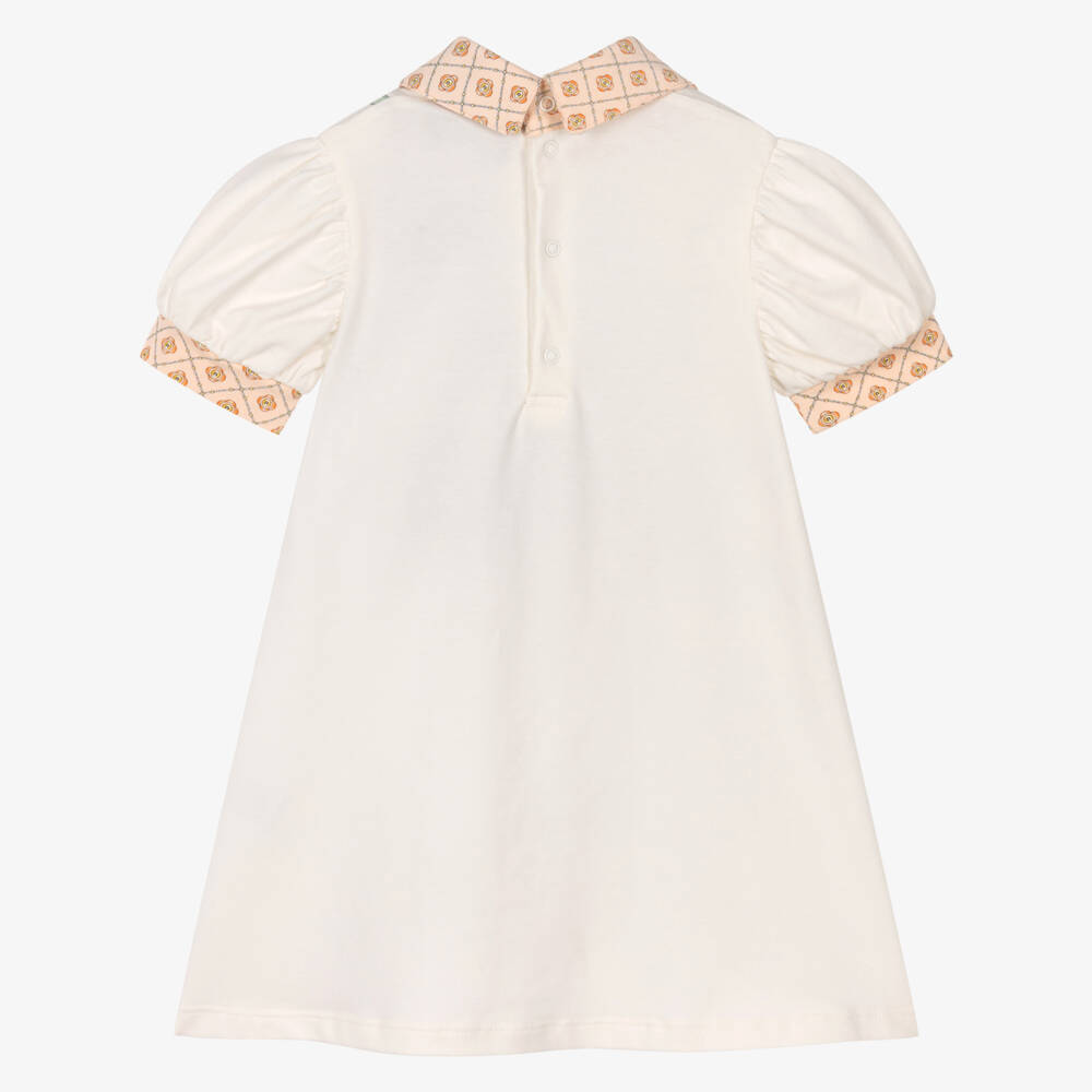 AIGNER-Baby Girls Ivory Cotton Jersey Dress with Bag Print | Childrensalon
