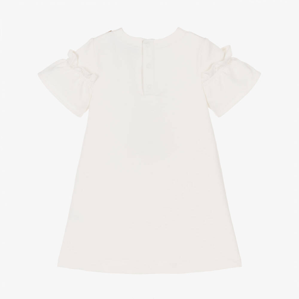 AIGNER-Baby Girls Ivory Crossbody Bag Print Dress with Ruffles | Childrensalon