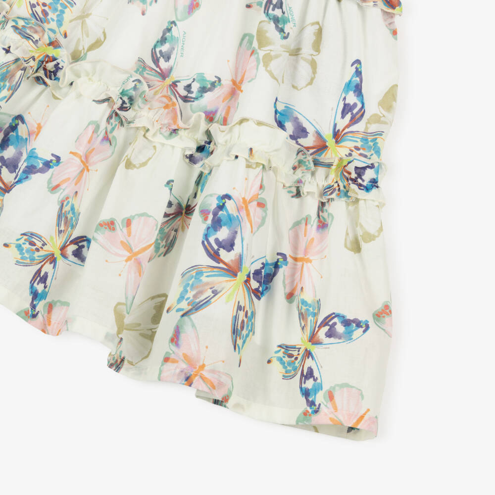 AIGNER-Baby Girls Ivory Dress with Colourful Butterfly Print | Childrensalon