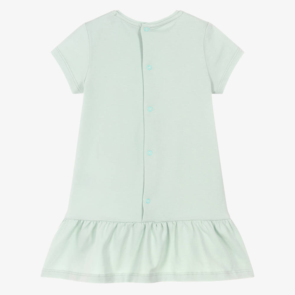 AIGNER-Baby Girls Pastel Green Cotton Dress with Handbag Print | Childrensalon