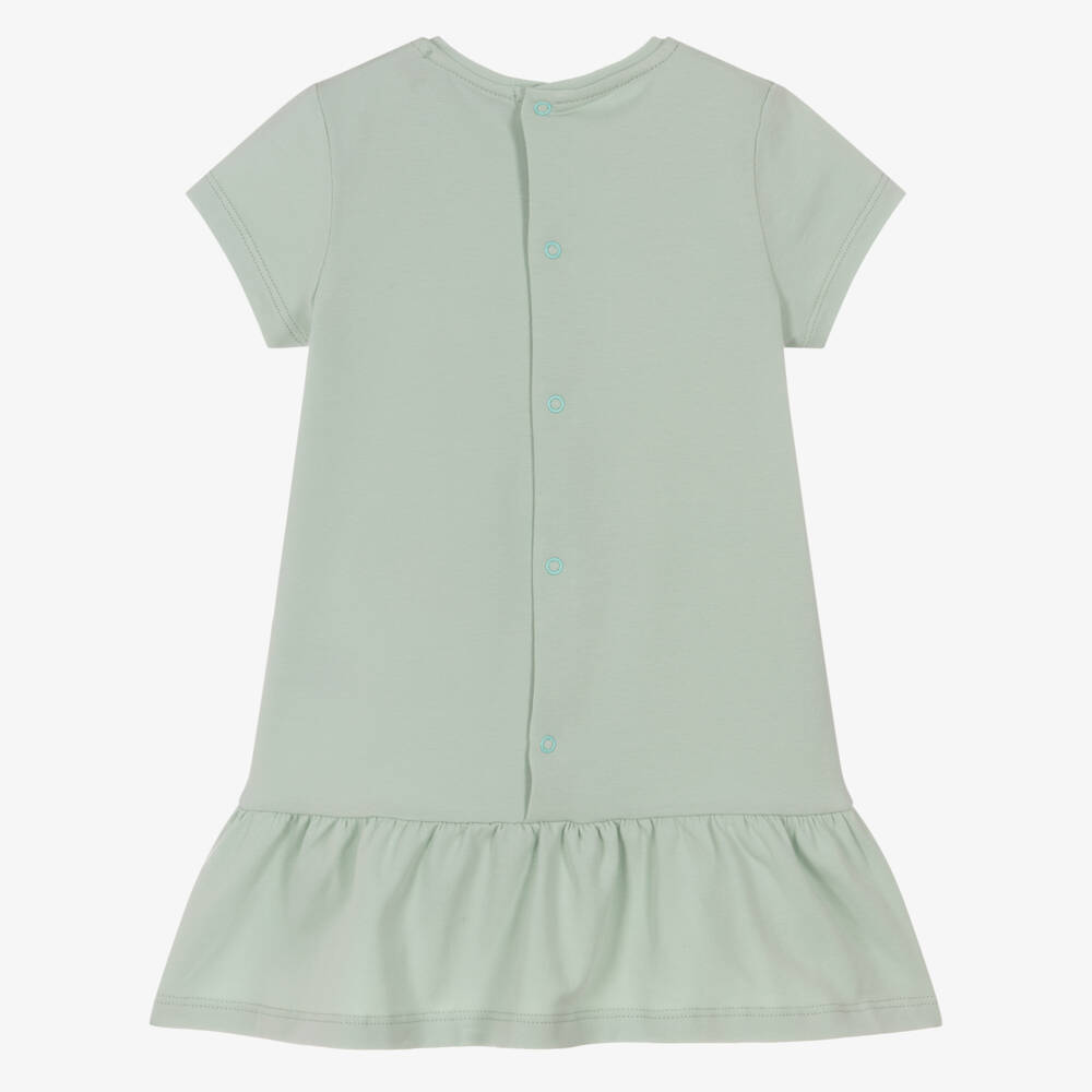 AIGNER-Baby Girls Pastel Green Cotton Dress with Handbag Print | Childrensalon