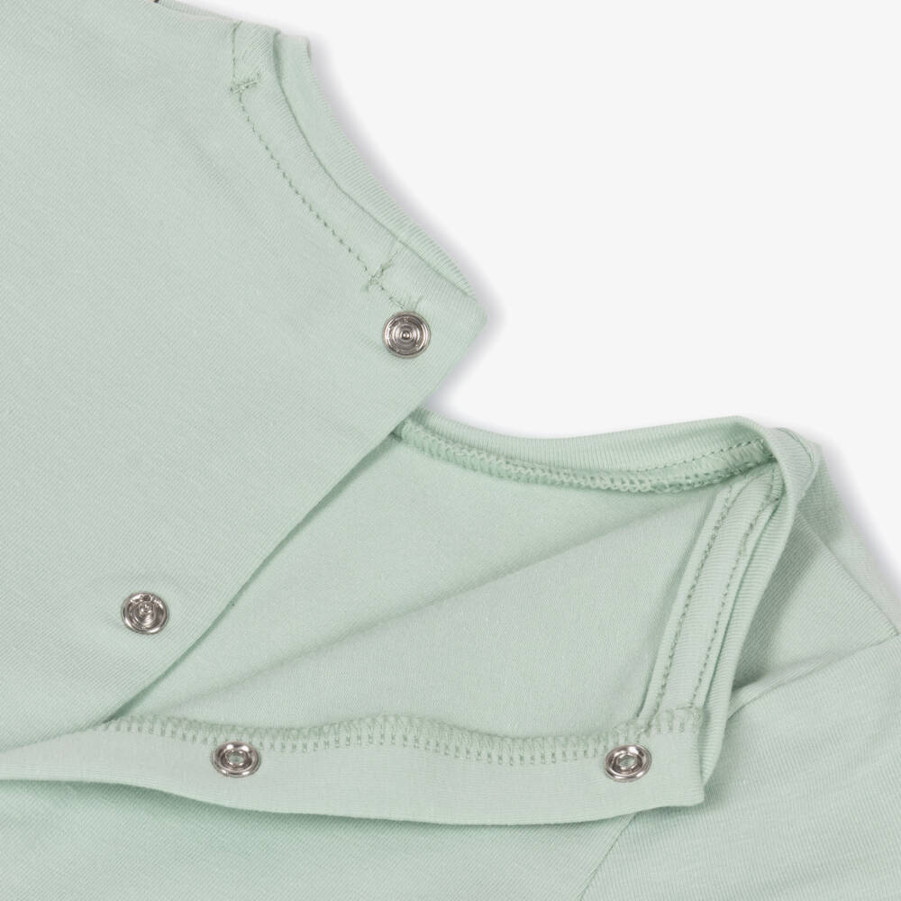 AIGNER-Baby Girls Pastel Green Cotton Dress with Handbag Print | Childrensalon