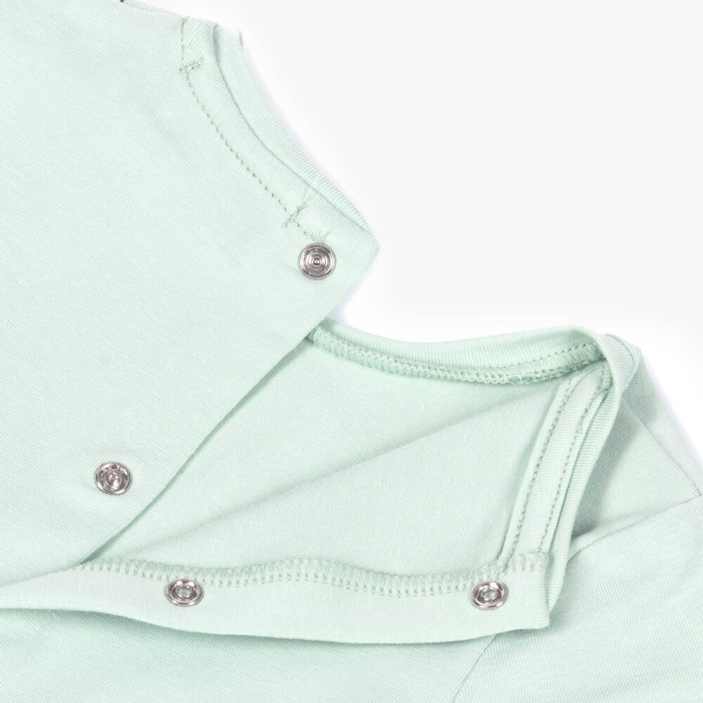 AIGNER-Baby Girls Pastel Green Cotton Dress with Handbag Print | Childrensalon