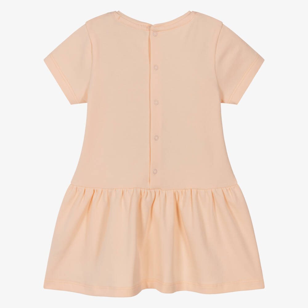AIGNER-Платье пастельно-оранжевое из хлопка с принтом колье для малышек | Childrensalon