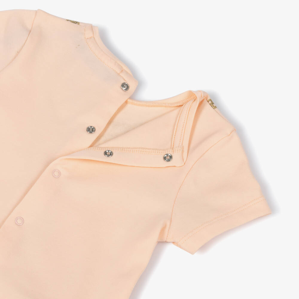 AIGNER-Платье пастельно-оранжевое из хлопка с принтом колье для малышек | Childrensalon