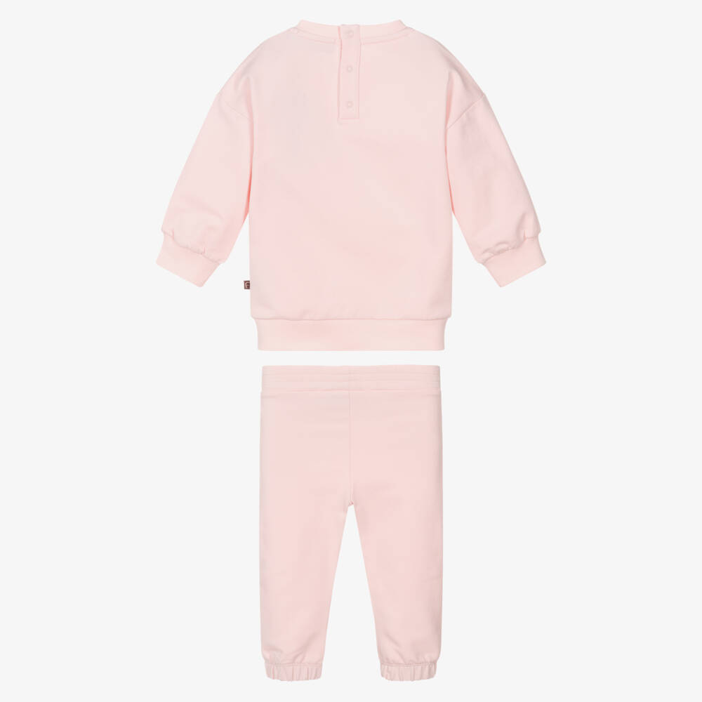 AIGNER-Baby Girls Pink Cotton Crossbody Bag Tracksuit | Childrensalon