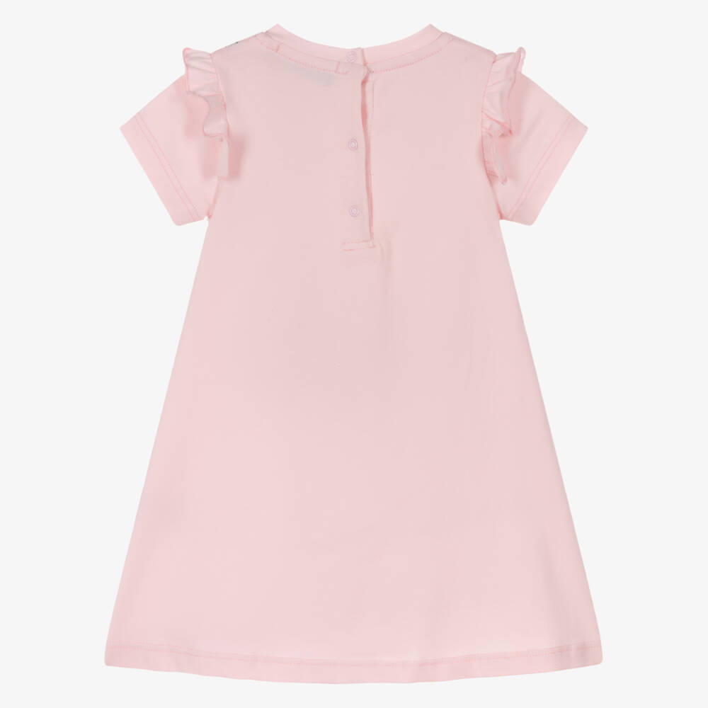 AIGNER-Baby Girls Pink Cotton Jersey Dress with Crossbody Bag Print | Childrensalon